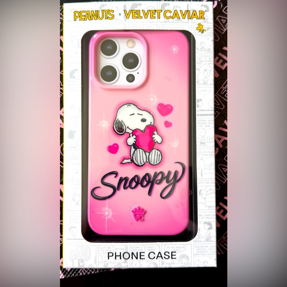 Pink Snoopy Heart Cell Phone Case 15 pro max